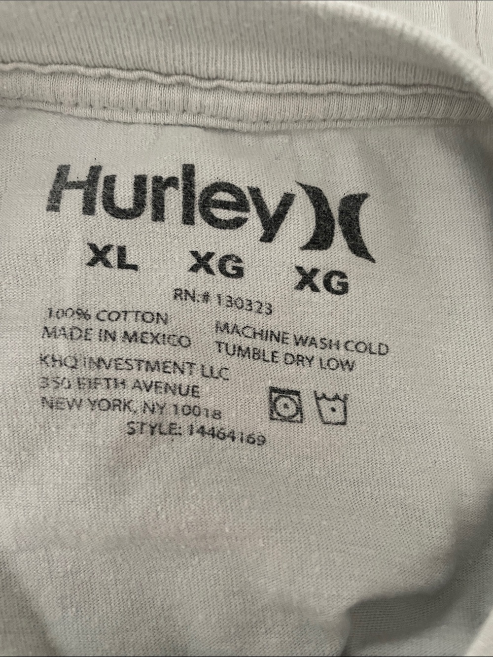 Hurley Light gray T-Shirt with Black and Green Logo - Picture 2 of 2